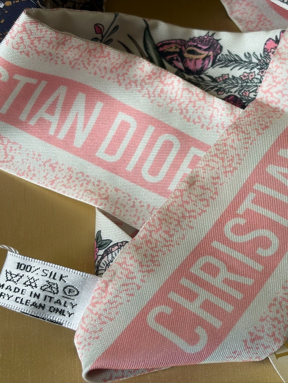 Christian Dior Twilly Scarf Silk Women's CHRISTIAN DIOR - Picture 7 of 8